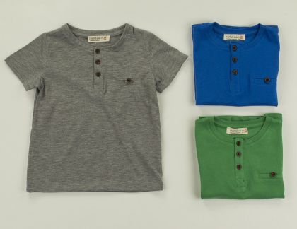 ❤️   Сива тениска копчета  