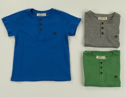 ❤️   Синя тениска копчета 