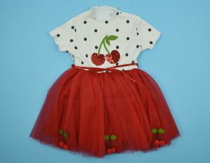 ❤️ Рипс рокля черешки с тюл