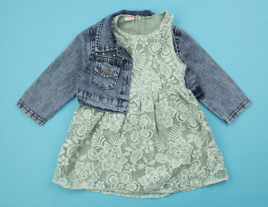 ❤️ Дантела рокля с дънково яке 